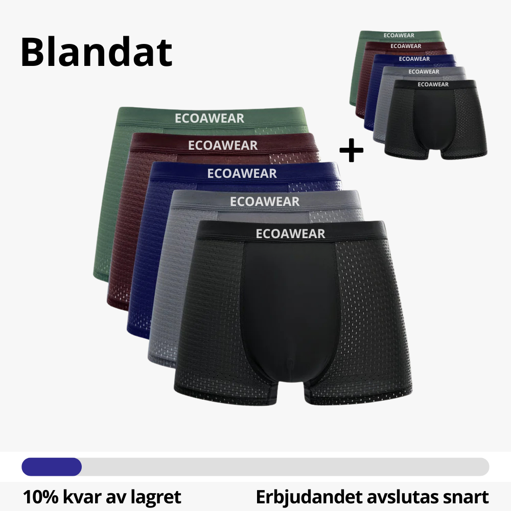 EcoaWear® Bambu Boxers 5-pack Mixad | Få 5 Extra GRATIS