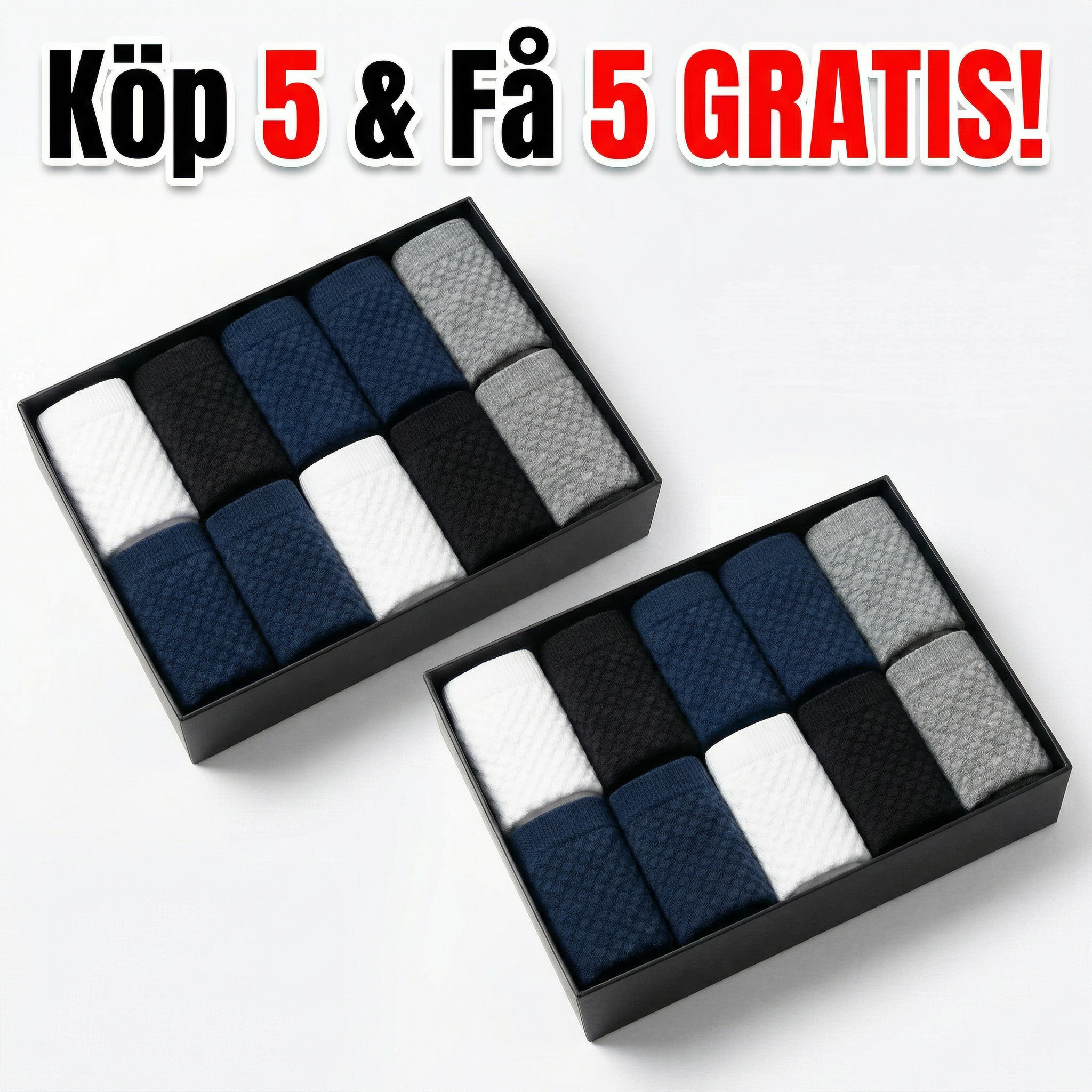 EcoaWear® Bambu Strumpor 5-Pack | Få 5 extra GRATIS