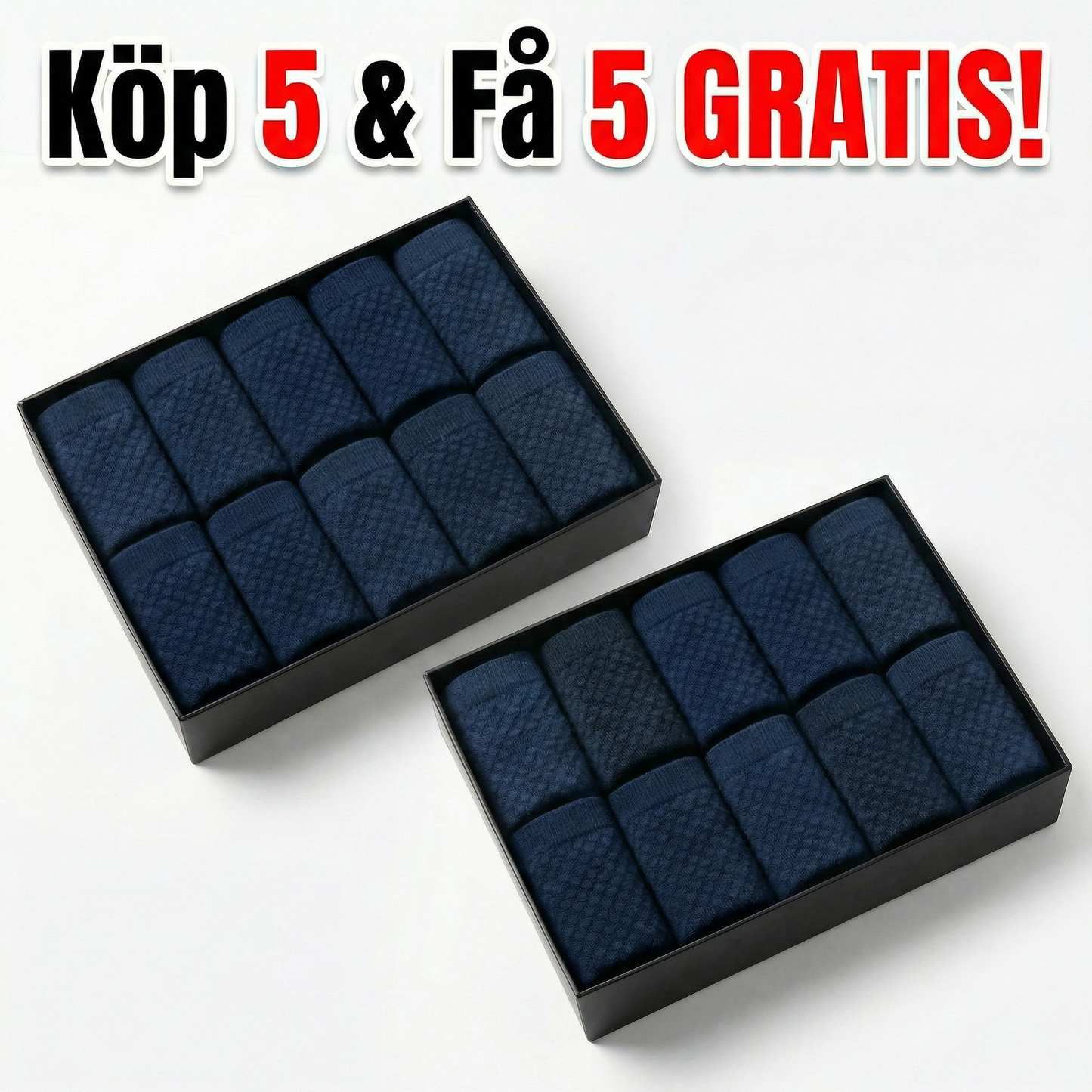 EcoaWear® Bambu Strumpor 5-Pack | Få 5 extra GRATIS
