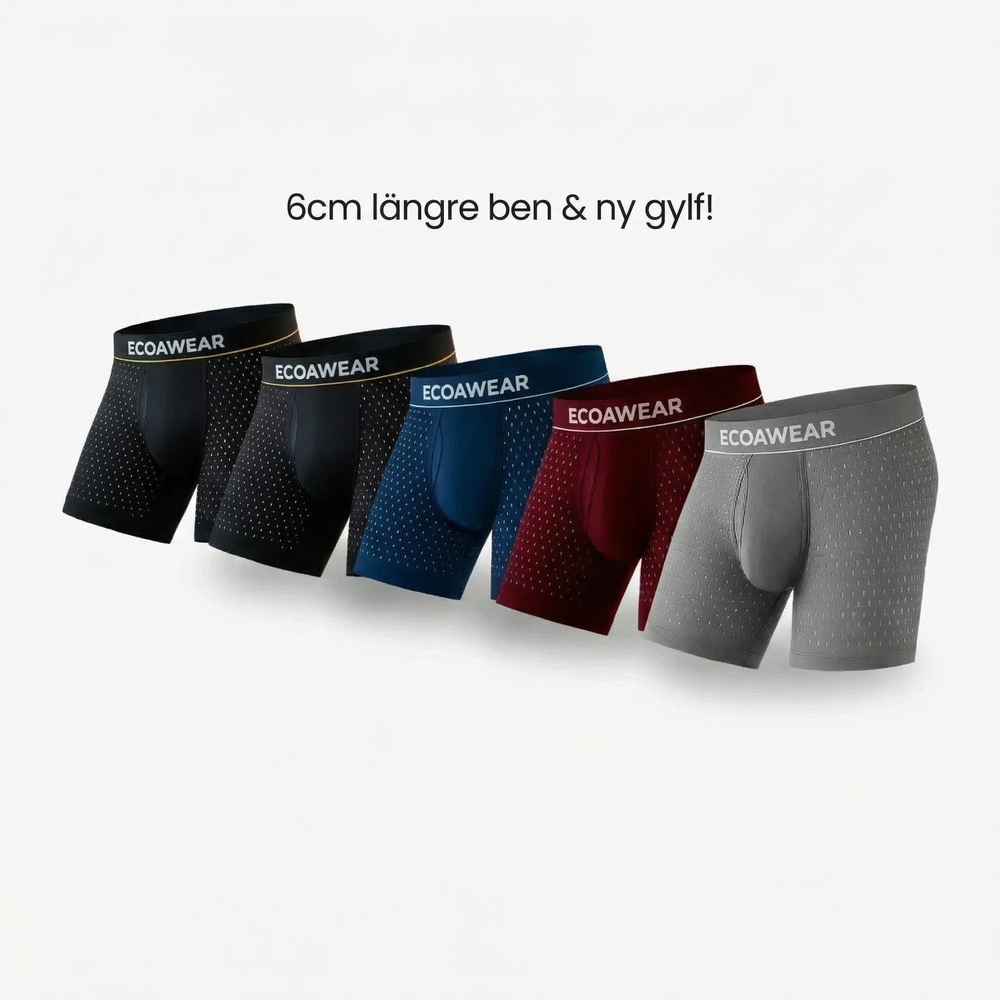 EcoaWear® Bambuboxers 5-Pack | 6cm längre ben + gylf!